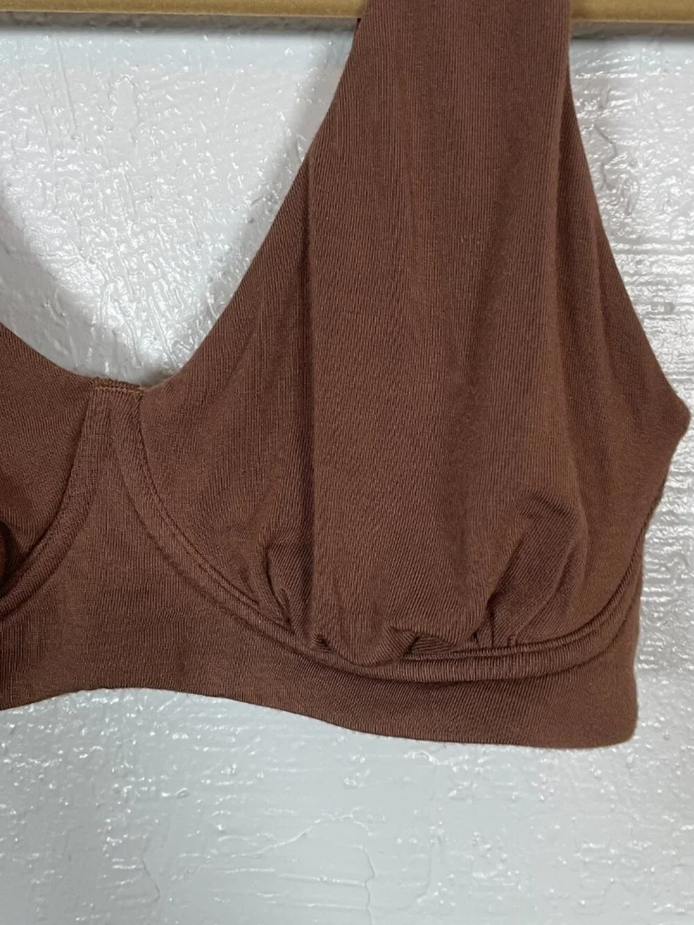 MeUndies Women L Brown Walnut Shell Longline Bralette Ultra Modal Feel Free